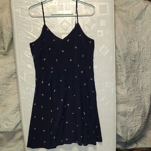 GAP Charming navy mini dress with chery prints sz XL